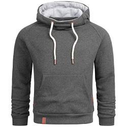 ALESSANDRO SALVARINI Herren Kapuzenpullover Hoodie Kapuze Sweater AS290 [AS-290-Dunkelgrau-Gr.XXL] von ALESSANDRO SALVARINI