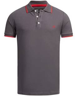 ALESSANDRO SALVARINI Herren Polo Shirt Designer Poloshirt Kurzarm AS316 Dunkelgrau Größe S - Gr. S von ALESSANDRO SALVARINI