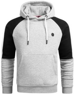 ALESSANDRO SALVARINI Herren Pullover Langarm Sweatshirt Kapuzen Hoodie [AS-311-Hellgrau-Gr.M] von ALESSANDRO SALVARINI