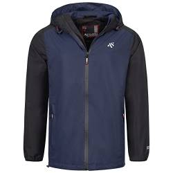 ALESSANDRO SALVARINI Herren Regenjacke mit Kapuze Wasserabweisend Windbreaker AS322 [AS-322-Navy-Schwarz-Gr.M] von ALESSANDRO SALVARINI