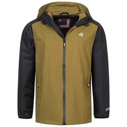 ALESSANDRO SALVARINI Herren Regenjacke mit Kapuze Wasserabweisend Windbreaker AS322 [AS-322-Olive-Schwarz-Gr.L] von ALESSANDRO SALVARINI