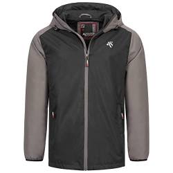 ALESSANDRO SALVARINI Herren Regenjacke mit Kapuze Wasserabweisend Windbreaker AS322 [AS-322-Schwarz-Dunkelgrau-Gr.3XL] von ALESSANDRO SALVARINI