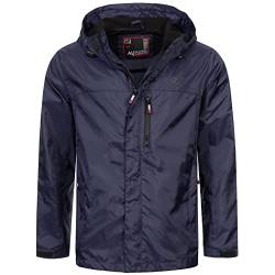 ALESSANDRO SALVARINI Herren Regenjacke mit Kapuze Wasserabweisend Windbreaker Windschutz AS323 [AS-323-Navy-Gr.L] von ALESSANDRO SALVARINI