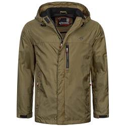 ALESSANDRO SALVARINI Herren Regenjacke mit Kapuze Wasserabweisend Windbreaker Windschutz AS323 [AS-323-Olive-Gr.XL] von ALESSANDRO SALVARINI