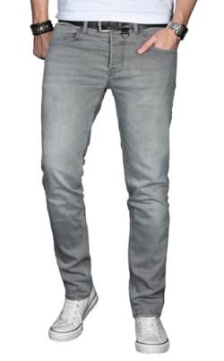 ALESSANDRO SALVARINI Herren Slim Fit Jeans Hose Denim Stretch-Jeans Jeanshose Washed [AS029 - Hellgrau - W31 L32] von ALESSANDRO SALVARINI