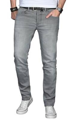 ALESSANDRO SALVARINI Herren Slim Fit Jeans Hose Denim Stretch-Jeans Jeanshose Washed [AS029 - Hellgrau - W34 L34] von ALESSANDRO SALVARINI