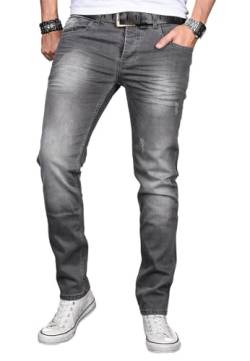ALESSANDRO SALVARINI Herren Slim Fit Jeans Hose Denim Stretch-Jeans Jeanshose Washed [AS046 - Dark Grey - W31 L30] von ALESSANDRO SALVARINI