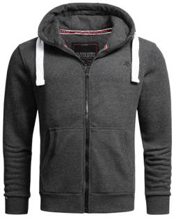 ALESSANDRO SALVARINI Herren Sweatjacke Kapuzenjacke Warmer Hoodie Sweater [AS-314-Dunkelgrau-Gr.M] von ALESSANDRO SALVARINI