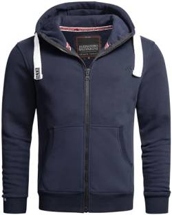 ALESSANDRO SALVARINI Herren Sweatjacke Kapuzenjacke Warmer Hoodie Sweater [AS-314-Navy-Gr.XL] von ALESSANDRO SALVARINI