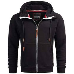 ALESSANDRO SALVARINI Herren Sweatjacke Kapuzenpullover Jacke Hoodie Kapuze Sweater AS292 [AS-292-Schwarz-Gr.M] von ALESSANDRO SALVARINI