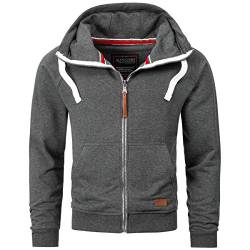 ALESSANDRO SALVARINI Herren Sweatjacke Kapuzenpullover Jacke Kapuze Hoodie Sweater AS192 [AS-192-Dunkelgrau-Gr.M] von ALESSANDRO SALVARINI