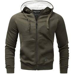 ALESSANDRO SALVARINI Herren Sweatjacke Kapuzenpullover Sweat Jacke Kapuzen Hoodie Sweater AS072 [AS-072-Khaki-Gr.S] von ALESSANDRO SALVARINI