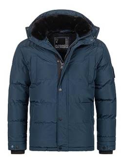 ALESSANDRO SALVARINI Herren Winter Stepp Jacke Winterjacke gesteppt warm Fellkragen AS-326 [AS-326-Navy-Gr.M] von ALESSANDRO SALVARINI