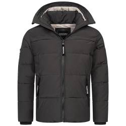 ALESSANDRO SALVARINI Herren Winterjacke gesteppte Winter Jacke warm Kapuze AS-334 [AS-334-Dunkelgrau-Gr.XXL] von ALESSANDRO SALVARINI