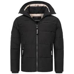 ALESSANDRO SALVARINI Herren Winterjacke gesteppte Winter Jacke warm Kapuze AS-334 [AS-334-Schwarz-Gr.3XL] von ALESSANDRO SALVARINI