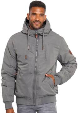 ALESSANDRO SALVARINI Herren Winterjacke mit Kapuze Teddyfell AS320 [AS-320 - Dunkelgrau - Größe S - Gr. S] von ALESSANDRO SALVARINI