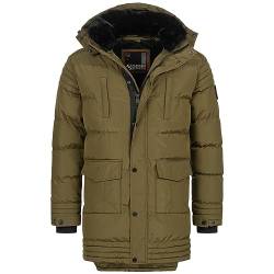 ALESSANDRO SALVARINI Warme Herren Designer Winter Jacke Parka lang AS285 [AS-285-Dark-Olive-Gr.3XL] von ALESSANDRO SALVARINI