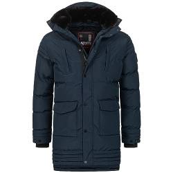 ALESSANDRO SALVARINI Warme Herren Designer Winter Jacke Parka lang AS285 [AS-285-Navy-Gr.L] von ALESSANDRO SALVARINI