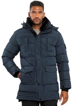 ALESSANDRO SALVARINI Warme Herren Designer Winter Jacke Parka lang AS285 [AS-285-Navy-Gr.XL] von ALESSANDRO SALVARINI