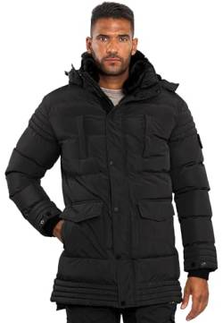 ALESSANDRO SALVARINI Warme Herren Designer Winter Jacke Parka lang AS285 [AS-285-Schwarz-Gr.M] von ALESSANDRO SALVARINI