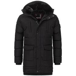 ALESSANDRO SALVARINI Warme Herren Designer Winter Jacke Parka lang AS285 [AS-285-Schwarz-Gr.S] von ALESSANDRO SALVARINI