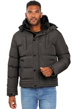 ALESSANDRO SALVARINI Winterjacke Herren - Wasserabweisend, Abnehmbare Kapuze, Gefüttert, Warm, Winddicht, Jacke Herren Winter Mann, Teddyfell Fell - Dunkelgrau L von ALESSANDRO SALVARINI