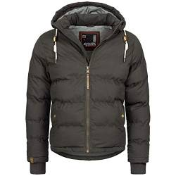 ALESSANDRO SALVARINI warme Herren Designer Winter Jacke Winterjacke Steppjacke Stepp gefüttert [AS-282-Dunkelgrau-Gr.M] von ALESSANDRO SALVARINI