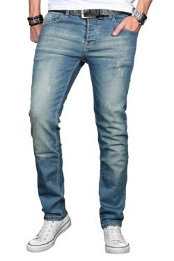 Alessandro Salvarini A. Salvarini Herren Designer Jeans Hose Stretch Basic Jeanshose Regular Slim, BlauOcean Blue, 33W / 36L von ALESSANDRO SALVARINI