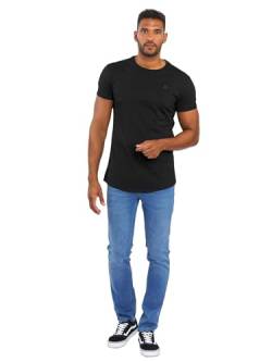 Herren Designer Sommer Shirt Rundhals Kurzarm T-Shirt AS318 [AS-318-Schwarz-Gr.XL] von ALESSANDRO SALVARINI