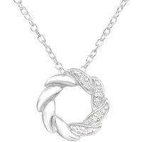 ALEXANDER YORK Kette mit Anhänger KRANZ Zirkonia, 2-tlg., 925 Sterling Silber von ALEXANDER YORK