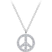 ALEXANDER YORK Kette mit Anhänger PEACE mit Zirkonia, 2-tlg., 925 Sterling Silber von ALEXANDER YORK