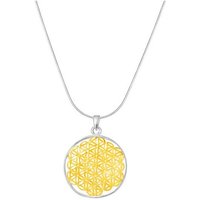 ALEXANDER YORK Kette und Anhänger Set FLOWER OF LIFE LEBENSBLUME XL in Gold, 2-tlg., 925 Sterling Silber von ALEXANDER YORK