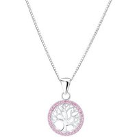 ALEXANDER YORK Kette und Anhänger Set TREE OF LIFE LEBENSBAUM Zirkonia pink, 2-tlg., 925 Sterling Silber von ALEXANDER YORK