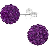 ALEXANDER YORK Paar Ohrstecker BALL KRISTALL 8 mm I amethyst, 2-tlg., 925 Sterling Silber von ALEXANDER YORK