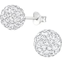 ALEXANDER YORK Paar Ohrstecker BALL KRISTALL 8 mm I weiß, 2-tlg., 925 Sterling Silber von ALEXANDER YORK