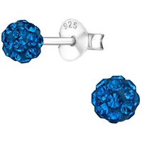 ALEXANDER YORK Paar Ohrstecker BALL KRISTALL capri blue, 2-tlg., 925 Sterling Silber von ALEXANDER YORK