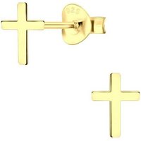 ALEXANDER YORK Paar Ohrstecker KREUZ in Gold, 2-tlg., 925 Sterling Silber von ALEXANDER YORK