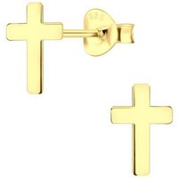 ALEXANDER YORK Paar Ohrstecker KREUZ in Gold, 2-tlg. (Ohrstecker), 925 Sterling Silber von ALEXANDER YORK