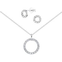 ALEXANDER YORK Schmuckset CIRCLE ZIRKONIA, 4-tlg. (Kette mit Anhänger, Ohrstecker) von ALEXANDER YORK