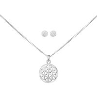 ALEXANDER YORK Schmuckset FLOWER OF LIFE LEBENSBLUME, 4-tlg. (Kette mit Anhänger, Ohrstecker), 925 Sterling Silber von ALEXANDER YORK