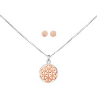 ALEXANDER YORK Schmuckset FLOWER OF LIFE LEBENSBLUME in Roségold, 4-tlg (Kette mit Anhänger, Ohrstecker), 925 Sterling Silber von ALEXANDER YORK