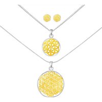 ALEXANDER YORK Schmuckset FLOWER OF LIFE in Gold, 6-tlg. (Kette mit Anhänger, Ohrstecker), 925 Sterling Silber von ALEXANDER YORK