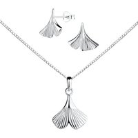 ALEXANDER YORK Schmuckset GINKGO, 4-tlg. (Kette mit Anhänger, Ohrstecker), 925 Sterling Silber von ALEXANDER YORK