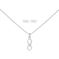 ALEXANDER YORK Schmuckset INFINITY UNENDLICHKEITSZEICHEN, 4-tlg. (Kette mit Anhänger, Ohrstecker), 925 Sterling Silber von ALEXANDER YORK