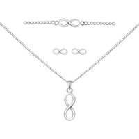 ALEXANDER YORK Schmuckset INFINITY UNENDLICHKEITSZEICHEN, 5-tlg. (Kette mit Anhänger, Ohrstecker, Armband), 925 Sterling Silber von ALEXANDER YORK