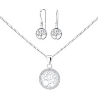 ALEXANDER YORK Schmuckset TREE OF LIFE Zirkonia weiß, Ohrringe, 4-tlg., 925 Sterling Silber von ALEXANDER YORK