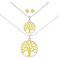 ALEXANDER YORK Schmuckset TREE OF LIFE gold, 6-tlg. (Kette mit Anhänger, Ohrstecker), 925 Sterling Silber von ALEXANDER YORK