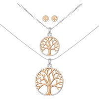 ALEXANDER YORK Schmuckset TREE OF LIFE rosé, 6-tlg. (Kette mit Anhänger, Ohrstecker), 925 Sterling Silber von ALEXANDER YORK