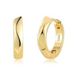 ALEXCRAFT 14K Ohrringe Gold Creolen Klein Damen Geometrie Goldener Ohrringe Vergoldete Geschenk für Frauen Freundin Mama Mädchen von ALEXCRAFT