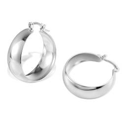 ALEXCRAFT Breit Ohrringe Große Creolen Silber 925 Damen Geschenk für Frauen Freundin Mama Mädchen von ALEXCRAFT